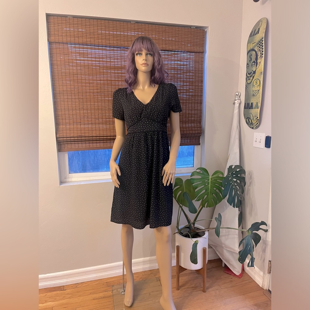 MO:VINT New York Little Black Dress with white polkadots S-M